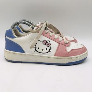 Hello Kitty Casual Court Sneakers by Sanrio Women's 8 White Pink Blue Limited